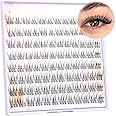 Natural Lash Clusters Clear Band Eyelash Clusters Eyelash Extensions 96pcs Wispy Lash Extension D-Curly Individual Lashes 9-11MM Cluster Lashes