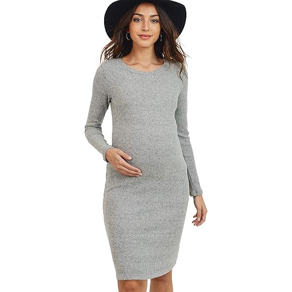 LAHILO Long Sleeve Maternity Sweater Dress for Fall Winter Baby Shower &  Photoshoot - Women's Pregnancy Maternity Dresses A-Black at Amazon Women's  Clothing store