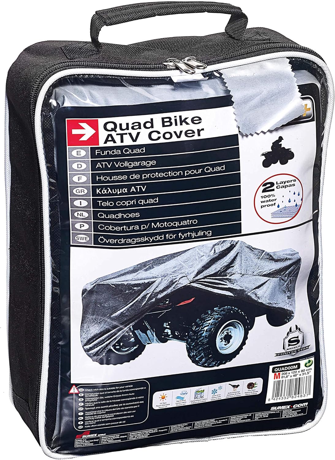 SUMEX QUAD00M Atv/Quad-Bike Cover Medium, Silver - Image 4