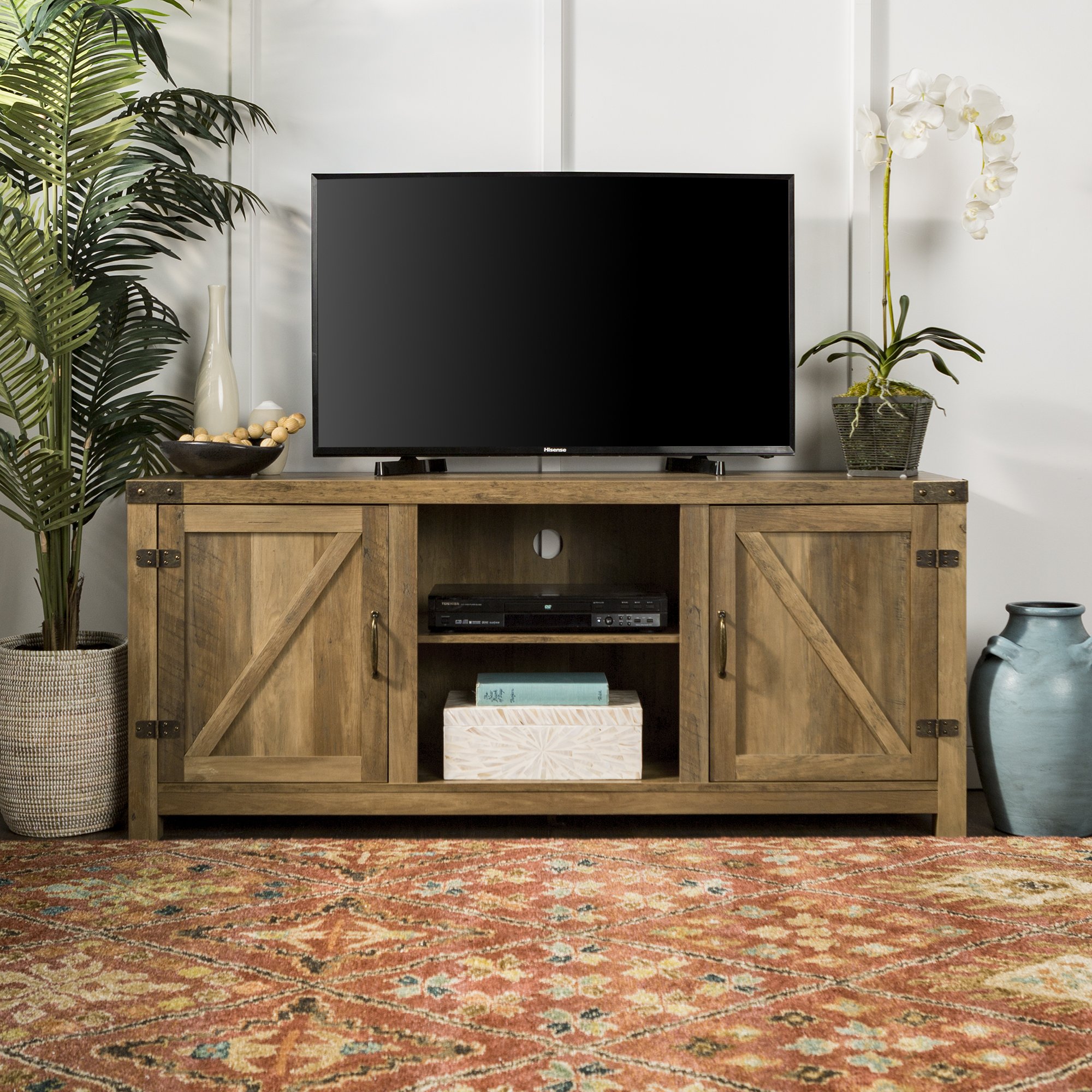 Home Accent Furnishings New 58 Inch Barn Door Television Stand (Rustic