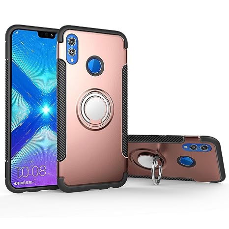 NEWZEROL Ersatz für Honor 8X/Huawei View 10 Lite Handyhülle mit Magnet 360°Finger Ring Halterung Fahrgestell Autohalterung 3 