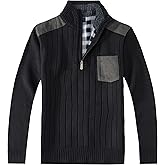 Gioberti Men's Half Zip Pullover Knitted Regular Fit Sweater with Soft Brushed Flannel Lining