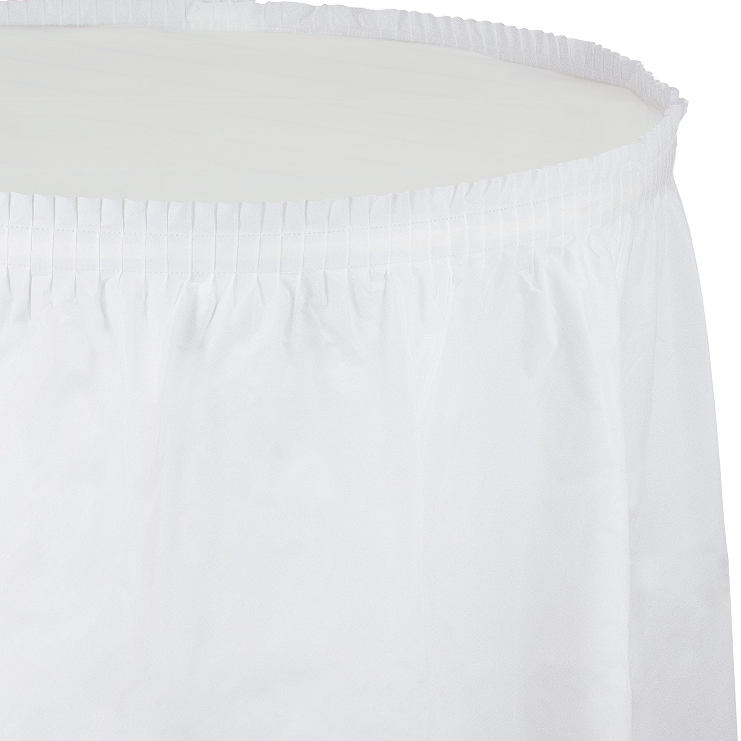 Creative Converting Plastic Table Skirt, 14-Feet, White