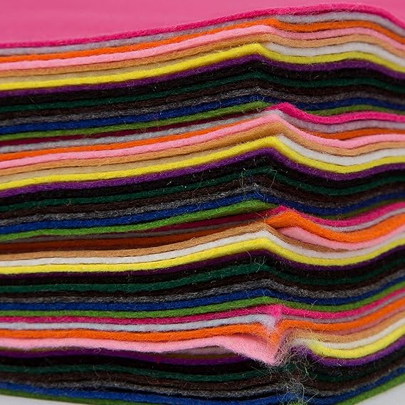 Bastelfilz 60 Filzplatten dekorativer Filzstoff DIN A4 farblich sortiert 4 Bögen je Farbe Filzuntersetzer Platzset Megapack F