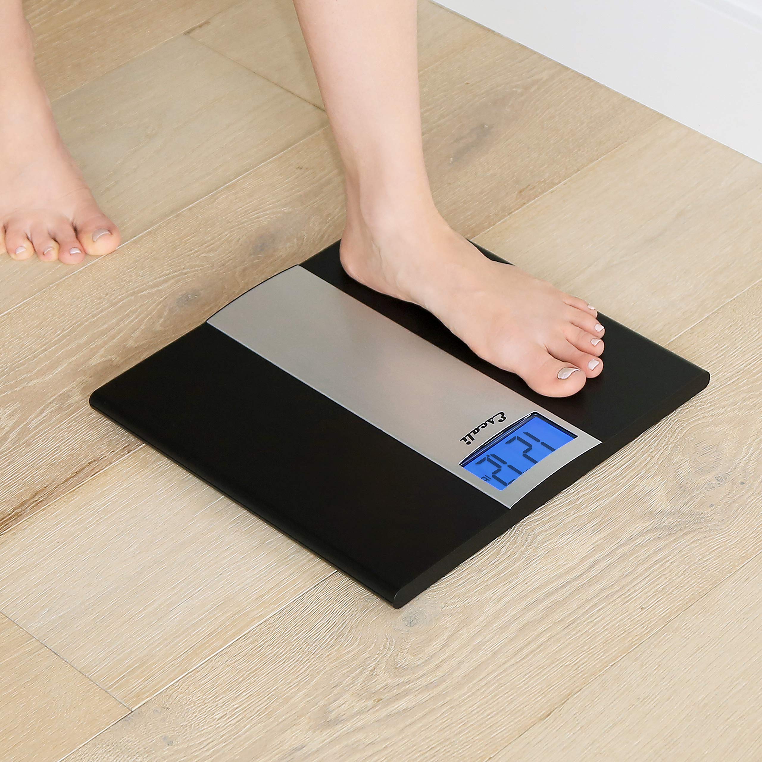 Escali Ultra Slim Digital Bathroom Scale for Body Weight, Bath Scale, High Capacity of 400 lb, Batteries Included
