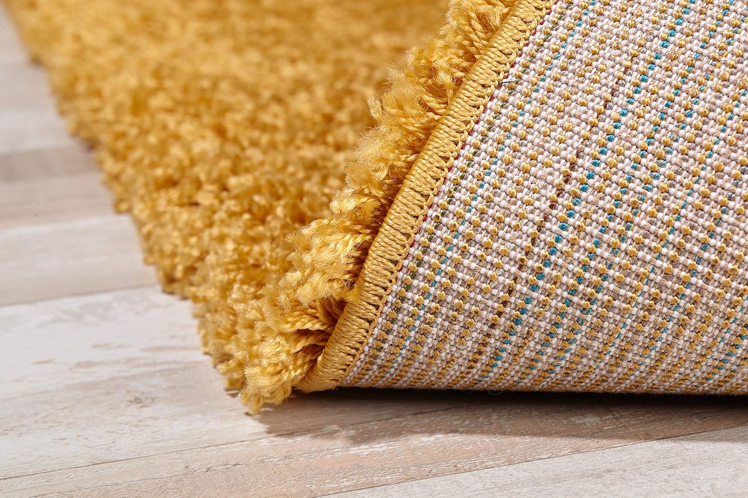 Serdim Rugs Living Room Area Shaggy Rugs, Polypropylene, Gold, 60x110cm(2'x3'7), 60 x 110 cm (Rectangular) - Image 3