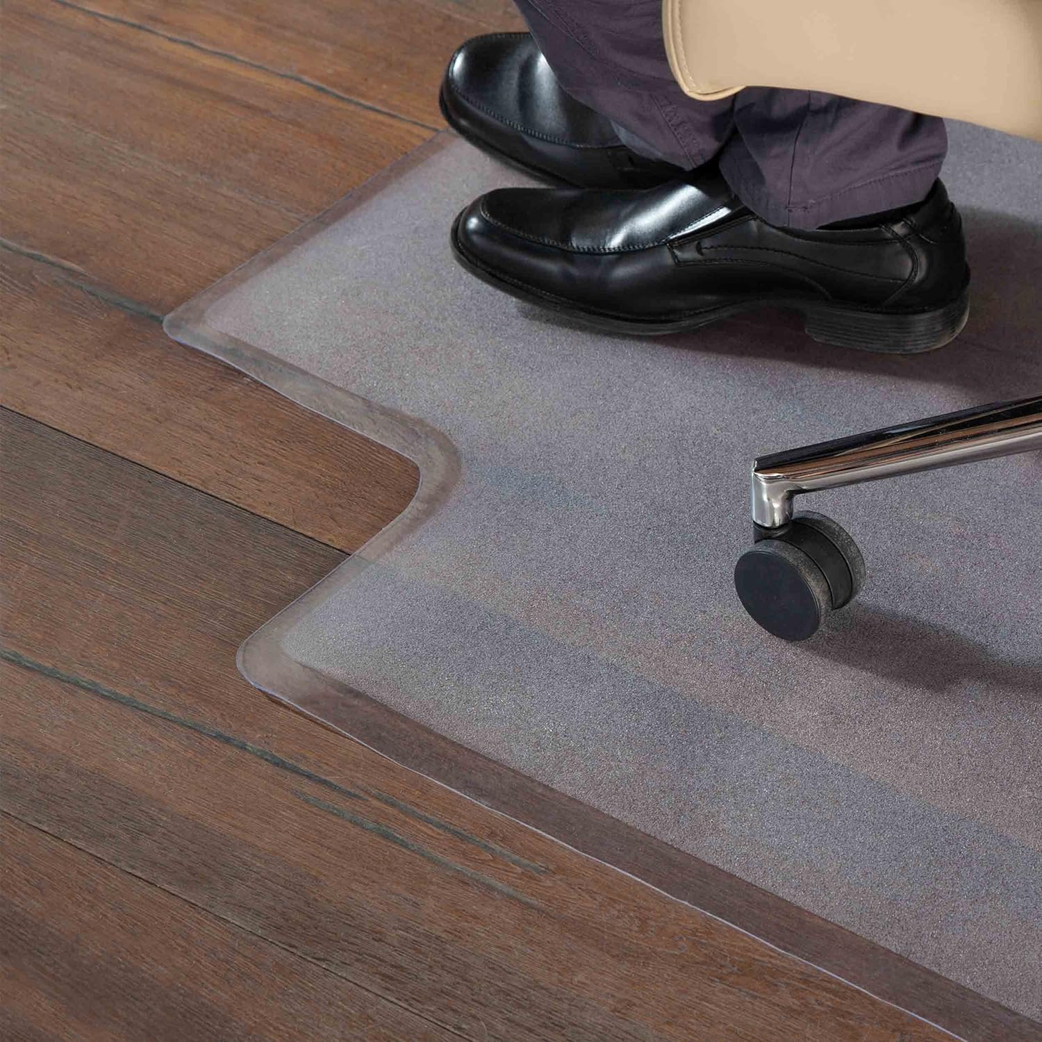 OFM ESS Collection Chair Mat with Lip for Hard Surface, 36" x 48", Clear: Furniture & Decor