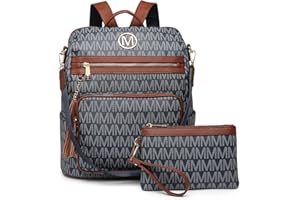 MKP COLLECTION Women Fashion Backpack Purse Convertible Large Ladies Rucksack Versatile Travel Shoulder Bags Handbag Set with Tassel (2pcs)