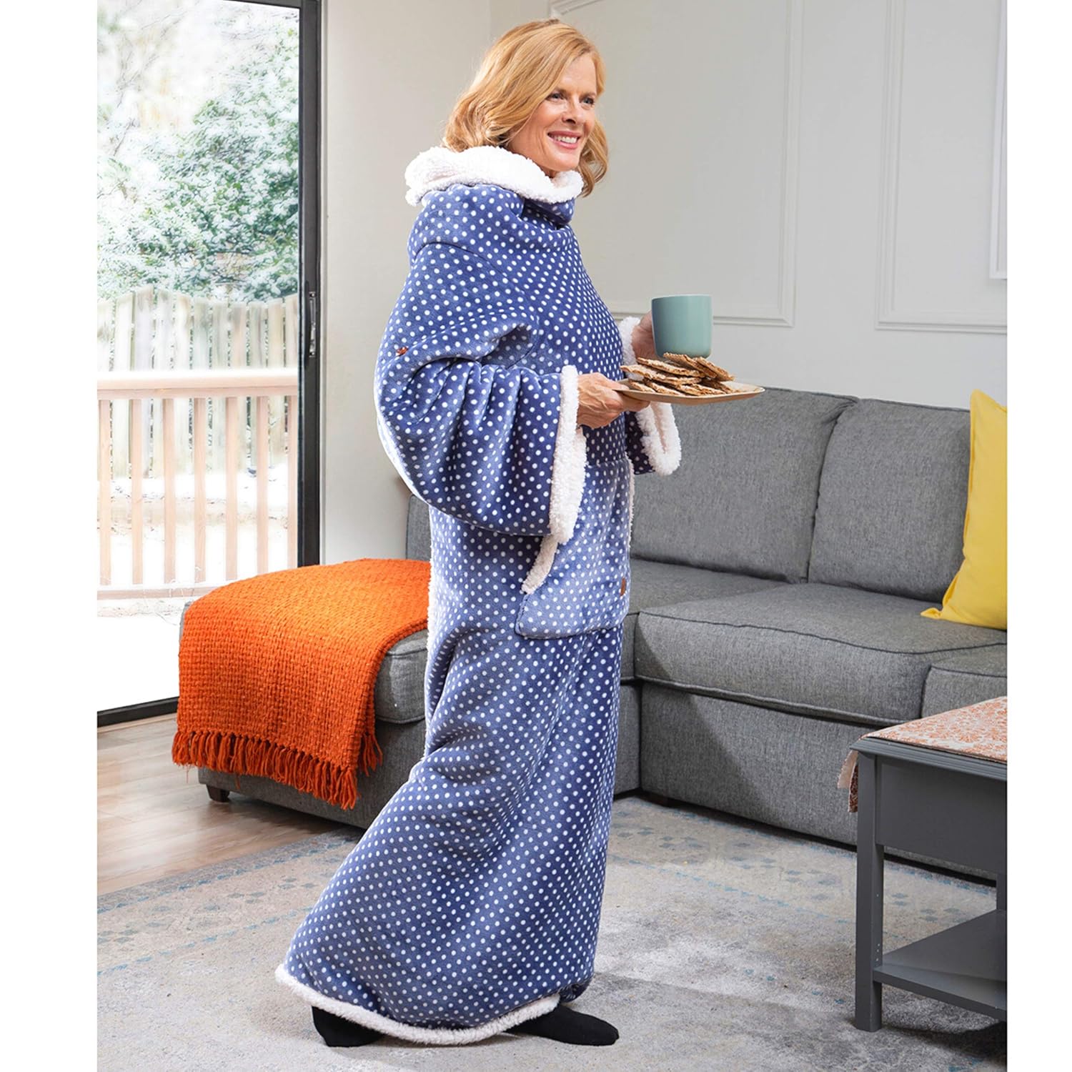 Buy CozyRosie Wearable Sherpa Fleece Blanket with Sleeves for Adults