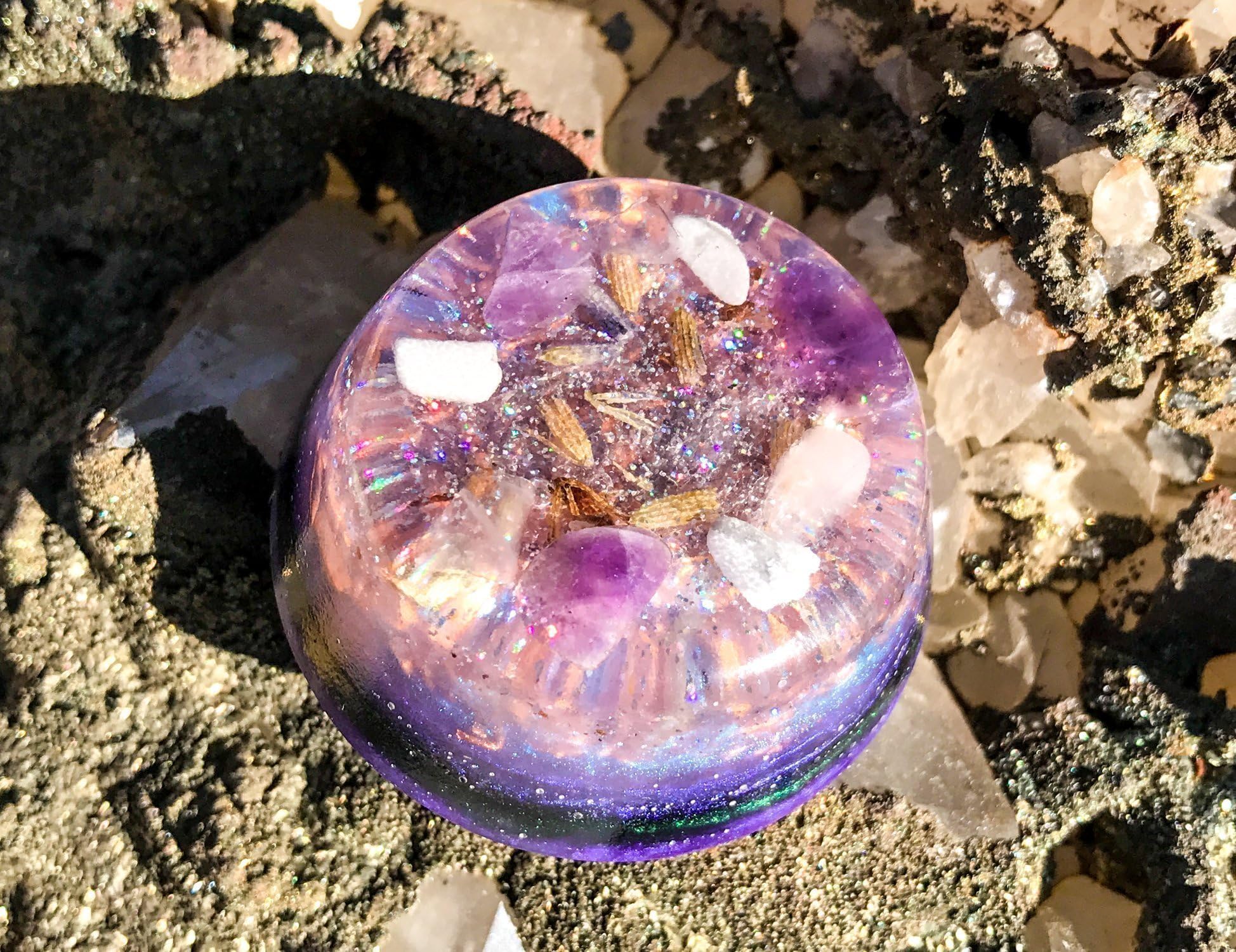 Violet Flame Orgone Generator ~ Soothe and Protect Orgonite