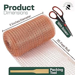 Raytrends Pack of 2 Copper Mesh Rodent Control
