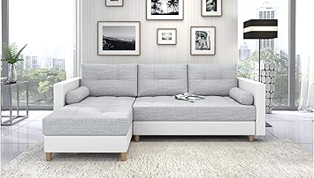 Mobellux Canape D Angle D Angle Nana En Cuir Synthetique Blanc