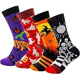 Halloween Socks Men, Halloween Gifts for Men Boys, Pumpkin Skeleton Socks | Funny Crazy Novelty Silly Fun Socks for Men, Breathable Soft Seamless Cotton, Halloween Gifts for Men Dad Husband Friends