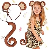 JeVenis Monkey Costume Kids Monkey Ears Monkeys Headband Tail Monkeys Costume Accessories Dress up Costume