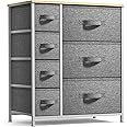 Sorbus Dresser with 7 Drawers - Chest Organizer Tower Unit with Steel Frame, Wood Top, Easy Pull Fabric Bins - Storage Furniture for Bedroom, Hallway, Closet & Office Organization