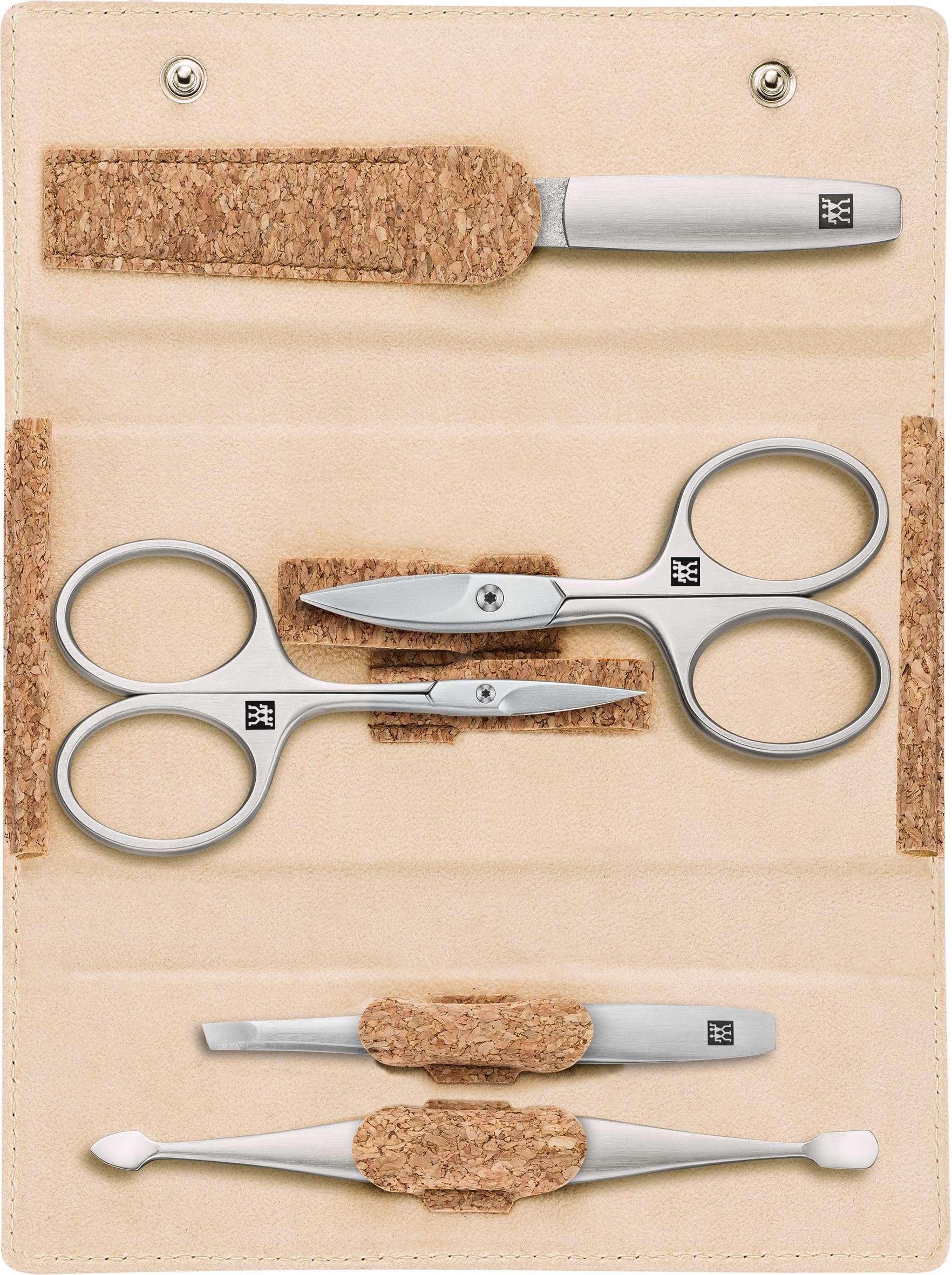 ZWILLING Manicure Nail Set 5 Pieces Premium Pedicure Care for Hands and Feet in Travel Size Made of Cork