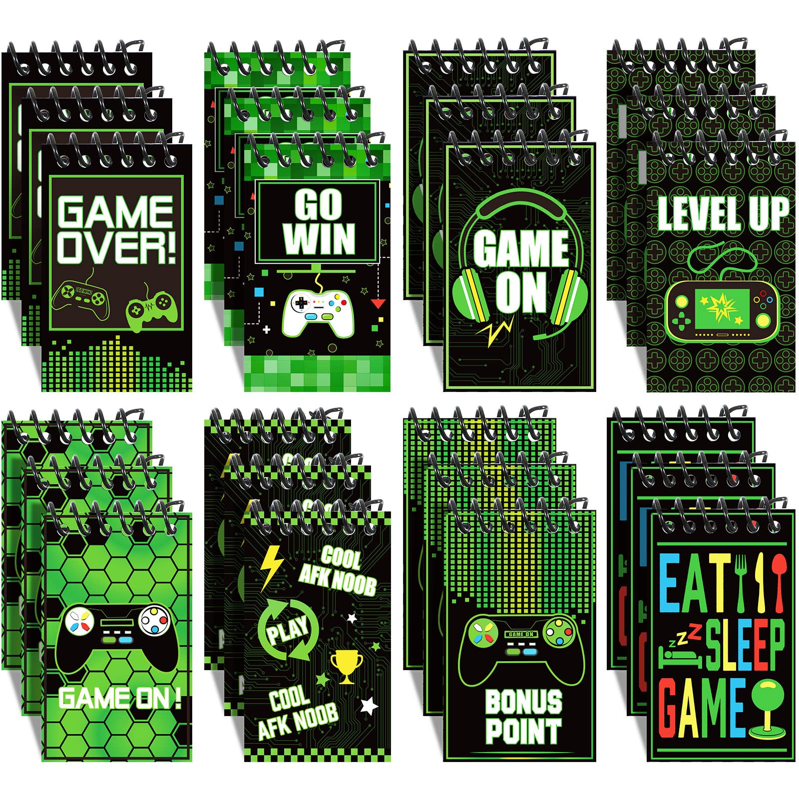 24 Pieces Video Game Party Favors Gaming Mini Notepads Notebooks Gamer Video Gamer Favors Gaming Notepad Teacher Classroom Supplies Bulk Mini Notepads Pack for Boys Girls Video Game Birthday Party