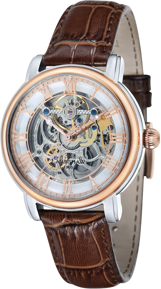 Thomas Earnshaw Men's Longcase Skeleton Automatic Watch with White Dial Analogue Display and