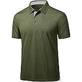 MAGCOMSEN Mens Polo Shirts Short Sleeve Lightweight Moisture Wicking Golf Polos 3 Buttons Performance Collared Shirt Men