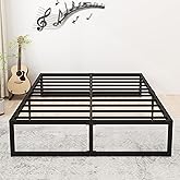 Lutown-Teen 14 Inch California King Bed Frames No Box Spring Needed Heavy Duty Metal Cal King Platform for Mattress Foundation, Noise Free, Easy Assembly, Black