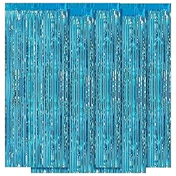 Ohiyoo 5 Pack Blue Fringe Backdrop 3.2ft x 8.2ft