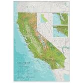 California Map - 17 x 22 in - Laminated - Detailed Cartography | Maps International