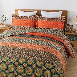 Travan Boho Stripe Quilt Sets Floral Printed
