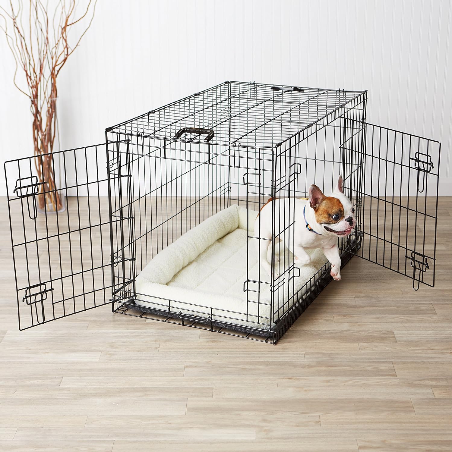 Folding Metal Dog Crate Pet Crate Doubledoor Medium 36x23x25 Inches eBay