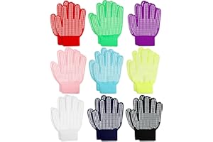 ONESING 9 Pairs Kids Gloves with Grips - Stretchy Kids Knit Gloves Winter Gloves for Boys Girls - Children Gloves for Winter