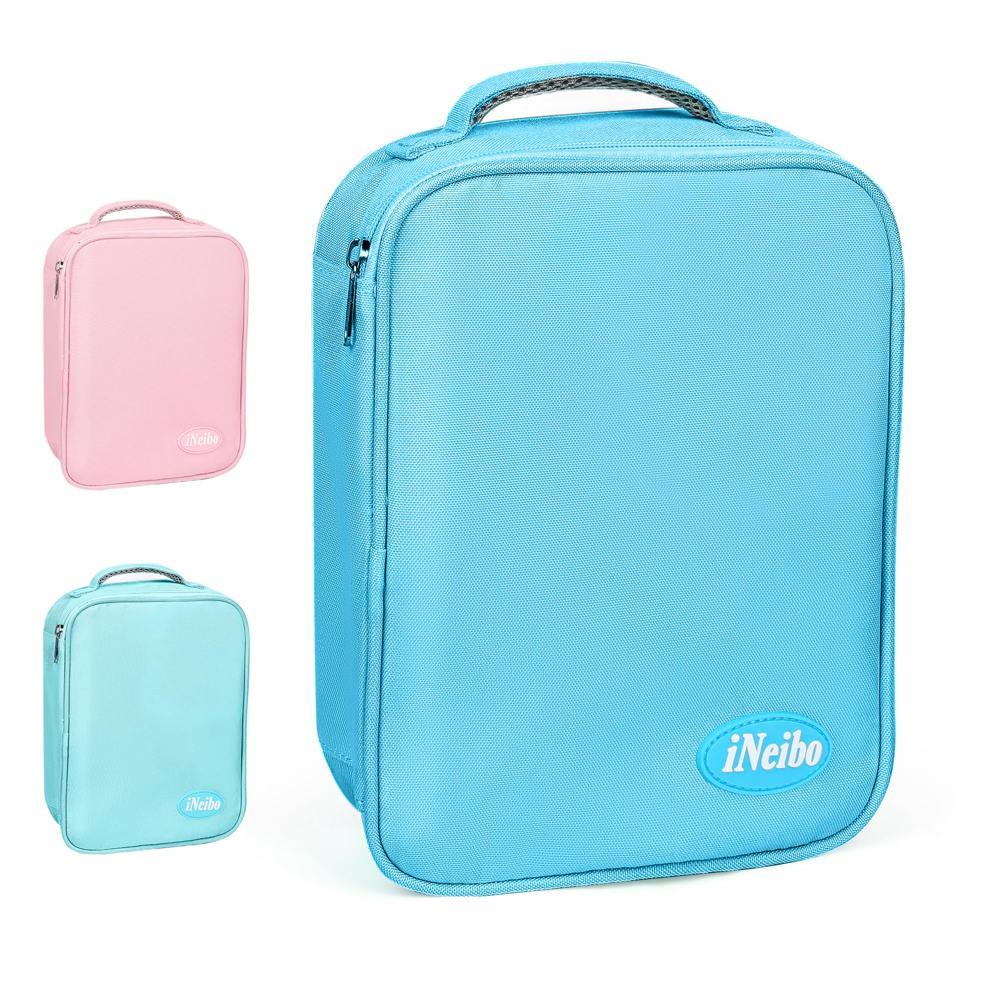 iNeibo Insulated Lunch Box Tote, Oxford Cloth Cool Bag, Water Resistant Thermal Cooler for Kids Adult School Work Picnic Travel - Blue