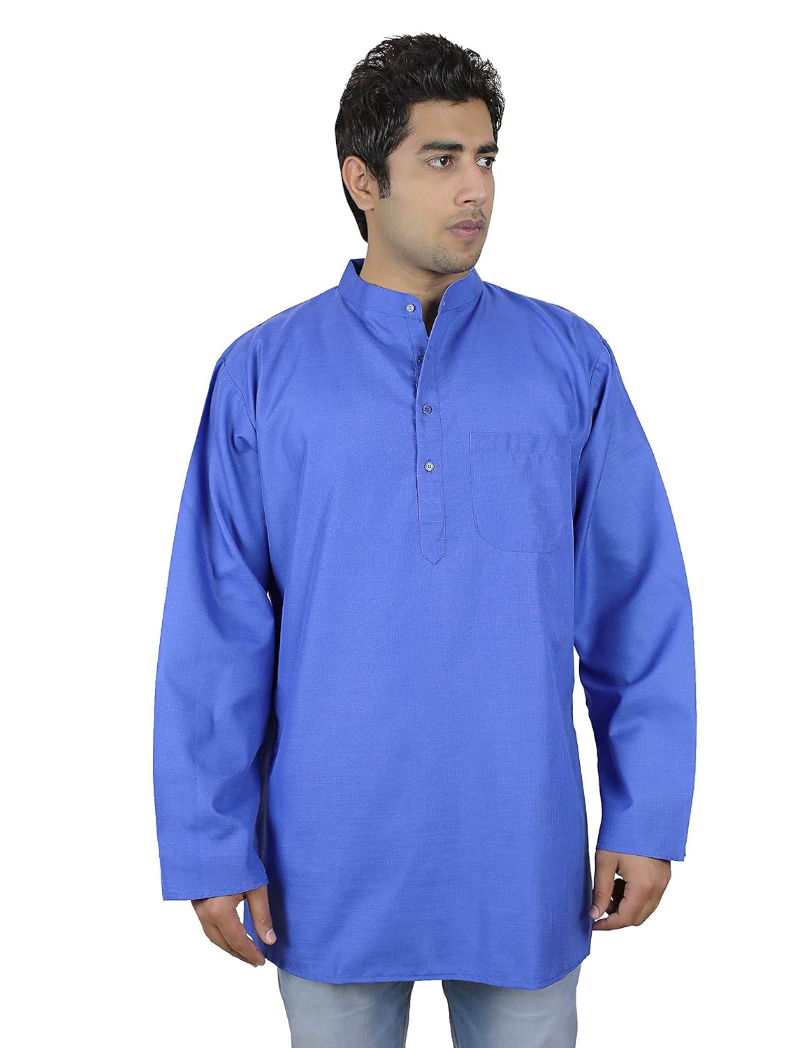 loose fit airy comfortable kurta, summer dresses for men, blue
