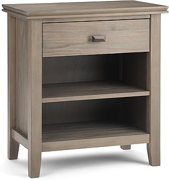 Amazon Com Simplihome Artisan Solid Wood 24 Inch Wide Contemporary Bedside Nightstand Table In Distressed Grey
