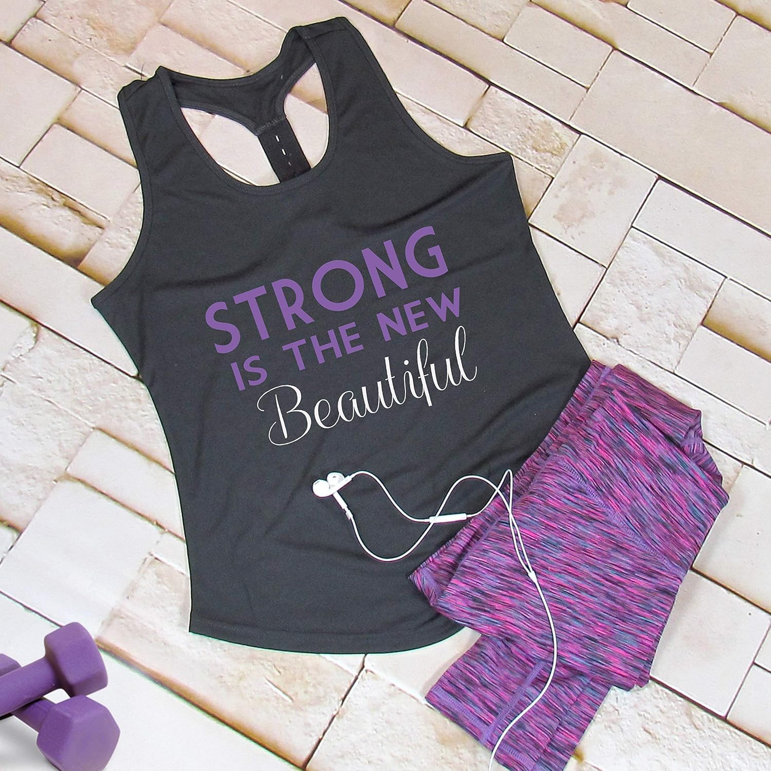 Strong Is The New Beautiful Slogan Gym Vest Top Amazon.co.uk Handmade