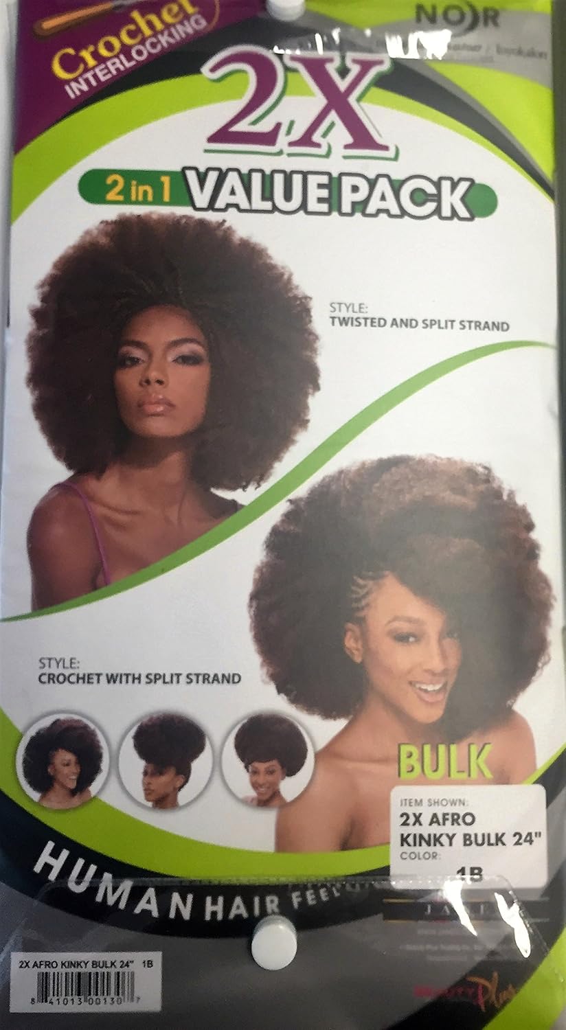 Janet Collection Noir 2x Afro Kinky Bulk 24inch 2 Pack 1b Off