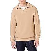 Amazon Essentials Men's Quarter-Zip Rib-Knit Relaxed-Fit Sweater