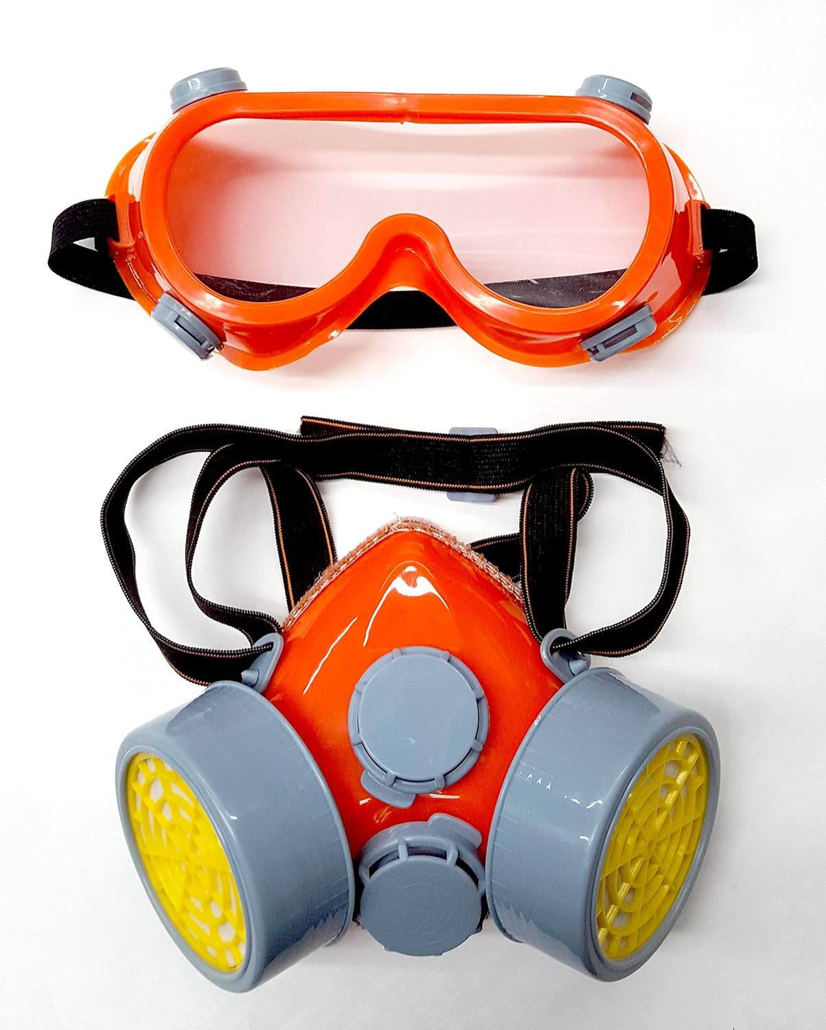 Safety Respirator Mask With Vented Goggles Paint/Dust Dual Cartridge