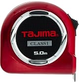 Tajima H1550MW 1" Hi Lock Tape Measure, Red, 5 m x 25 mm Class 1