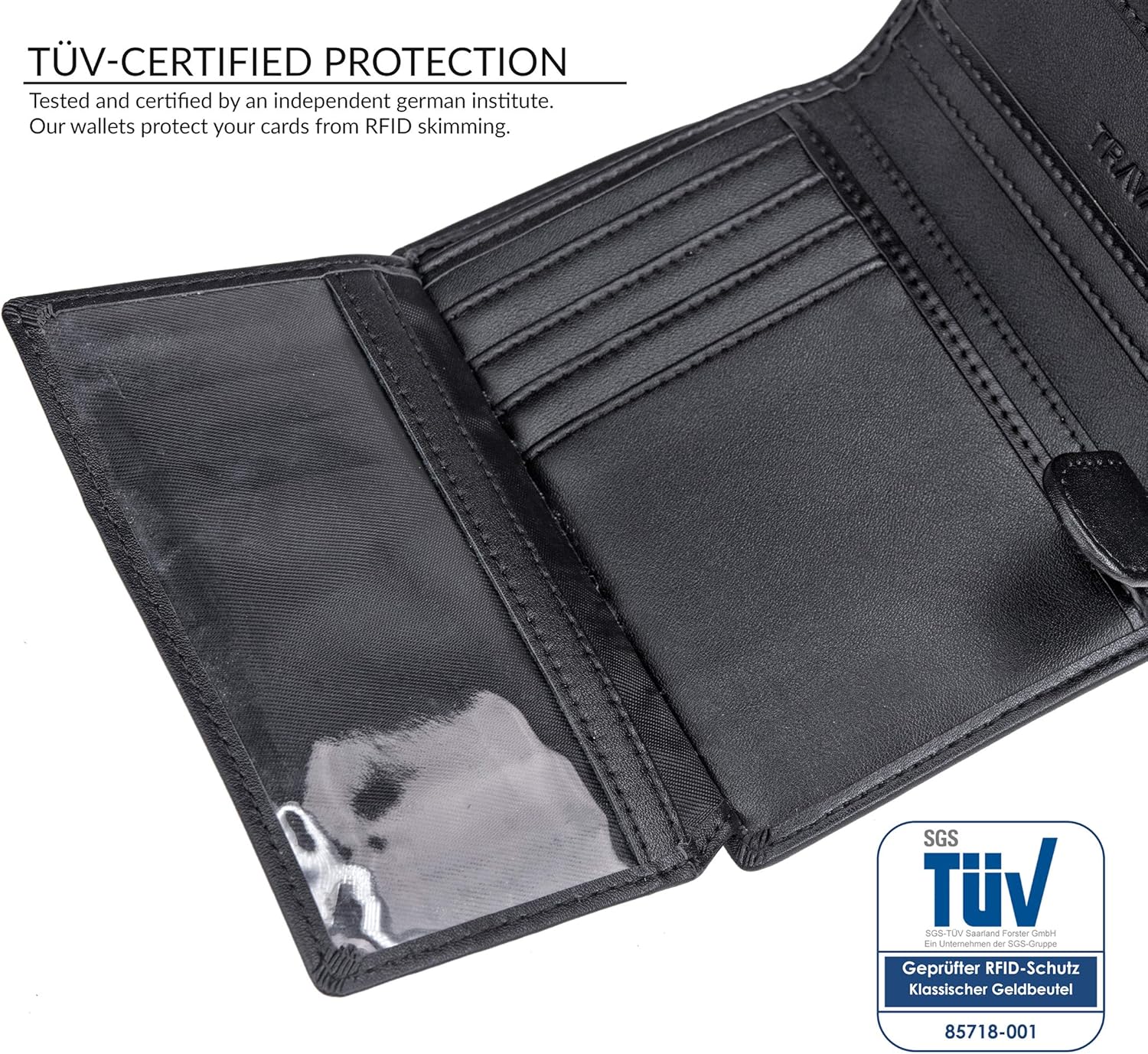 TRAVANDO Mens Wallet Slim with Coin Pocket Dublin RFID Blocking