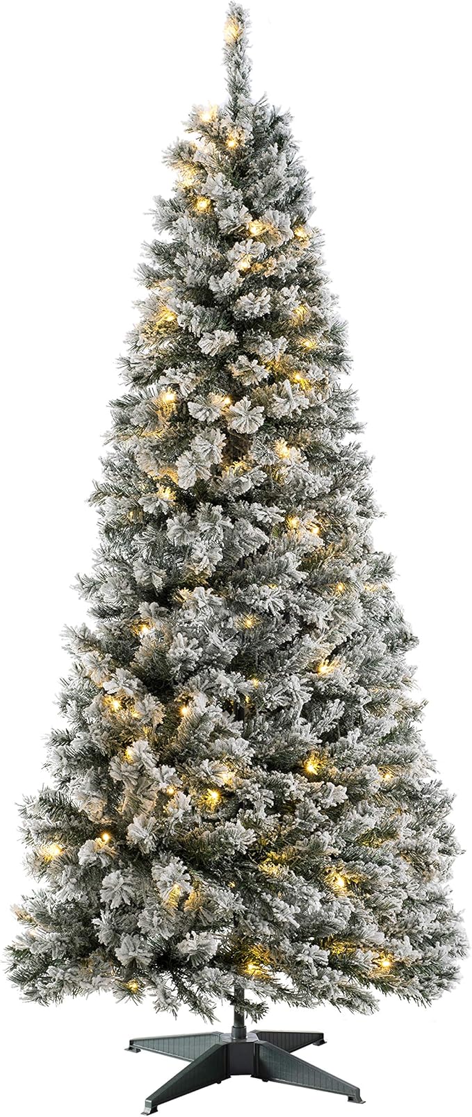 WeRChristmas PreLit Snow Flocked PopUp Christmas Tree, 100 Warm White