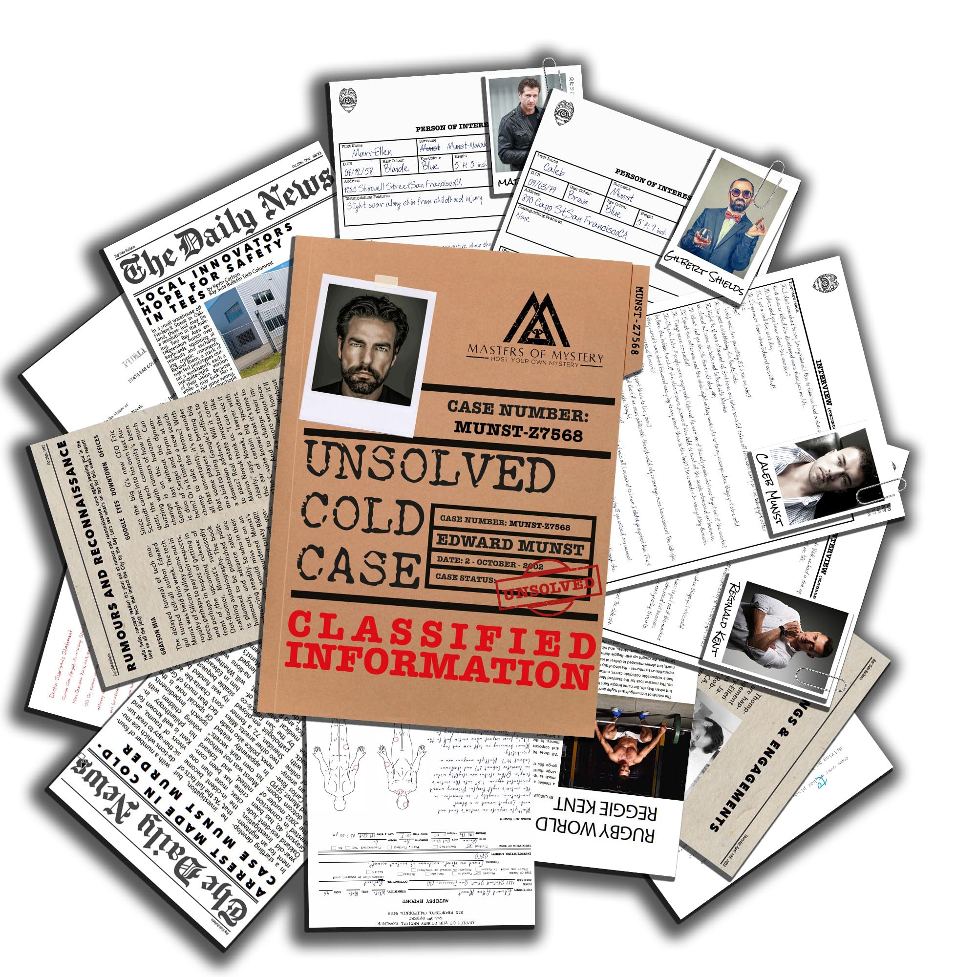 Unsolved Cold Case File Game – “Murder of a Dot Com Boomer” | Murder Mystery Game for 1+ Players | 2 Hour Board Game with 30+ Clues | Perfect Date Night Game, Parties & Mystery Lovers