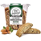 True Delicious VEGAN ALMOND BISCOTTI, 100% plant-based Cookies, (4 boxes of 6oz each) Artisanal Dessert, Non-GMO Natural Ingredients