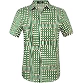 Hawaiian Shirt for Men, Beach Shirts for Men, Tropical Shirts Short Sleeve Floral Casual Button Down