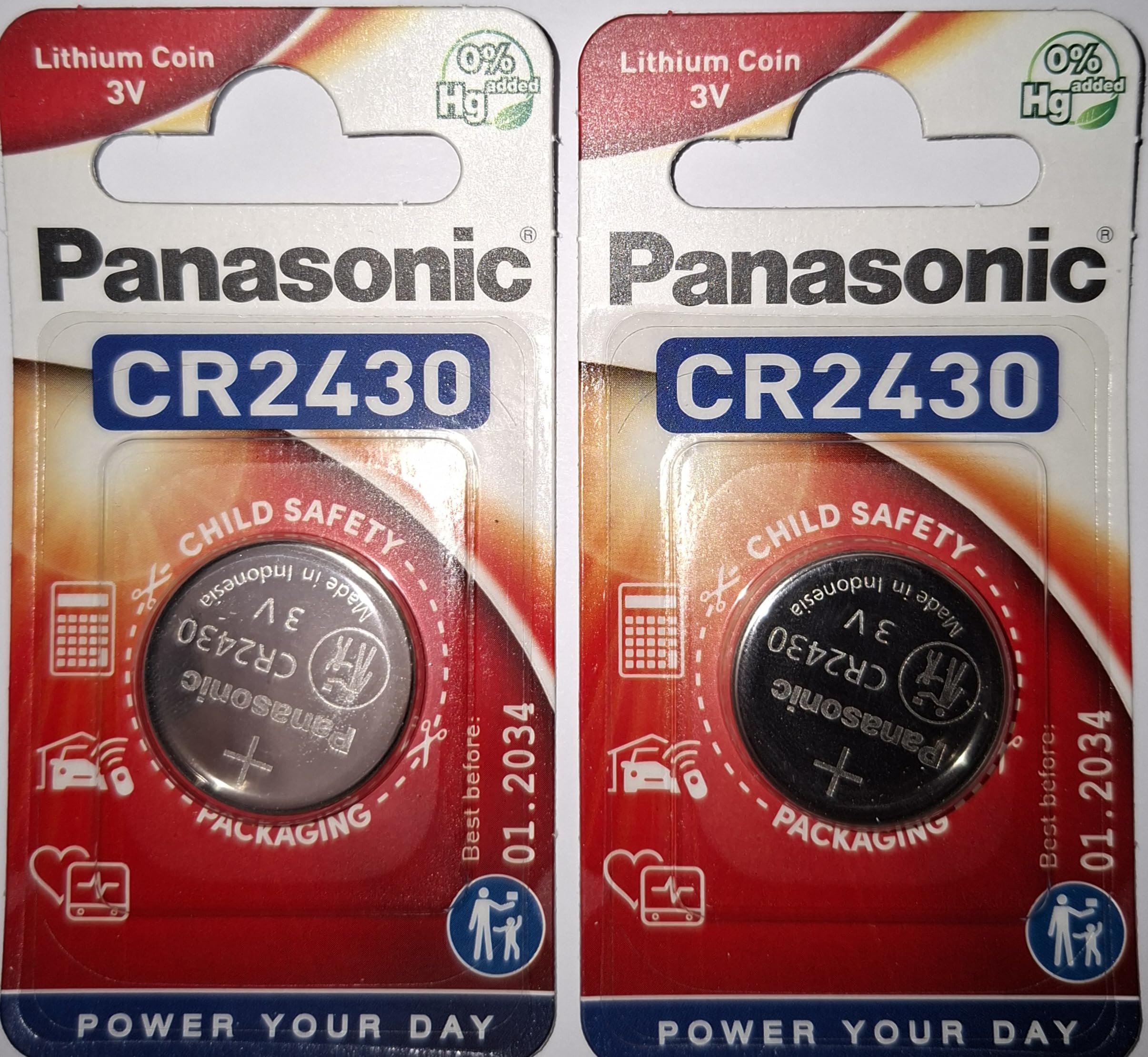Panasonic CR2430 3V Lithium Battery (Pack of 2)