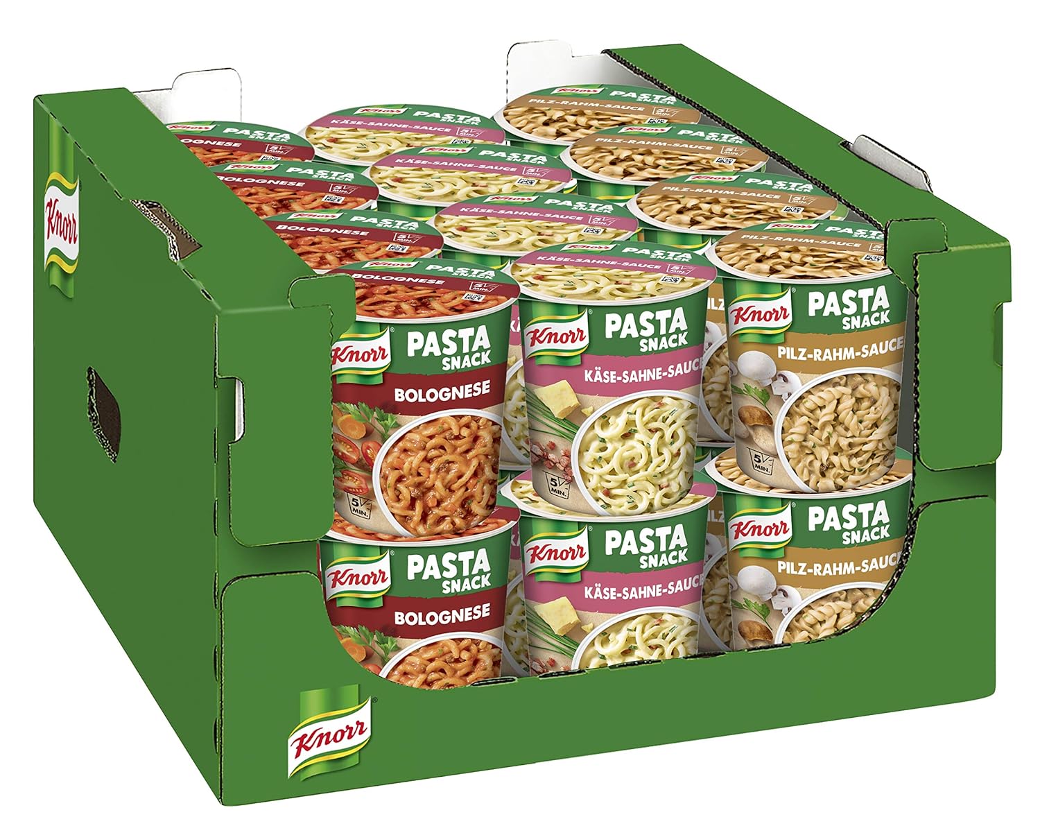 Knorr Pasta Snack Becher verschiedene Sorten Sortimentskarton - 