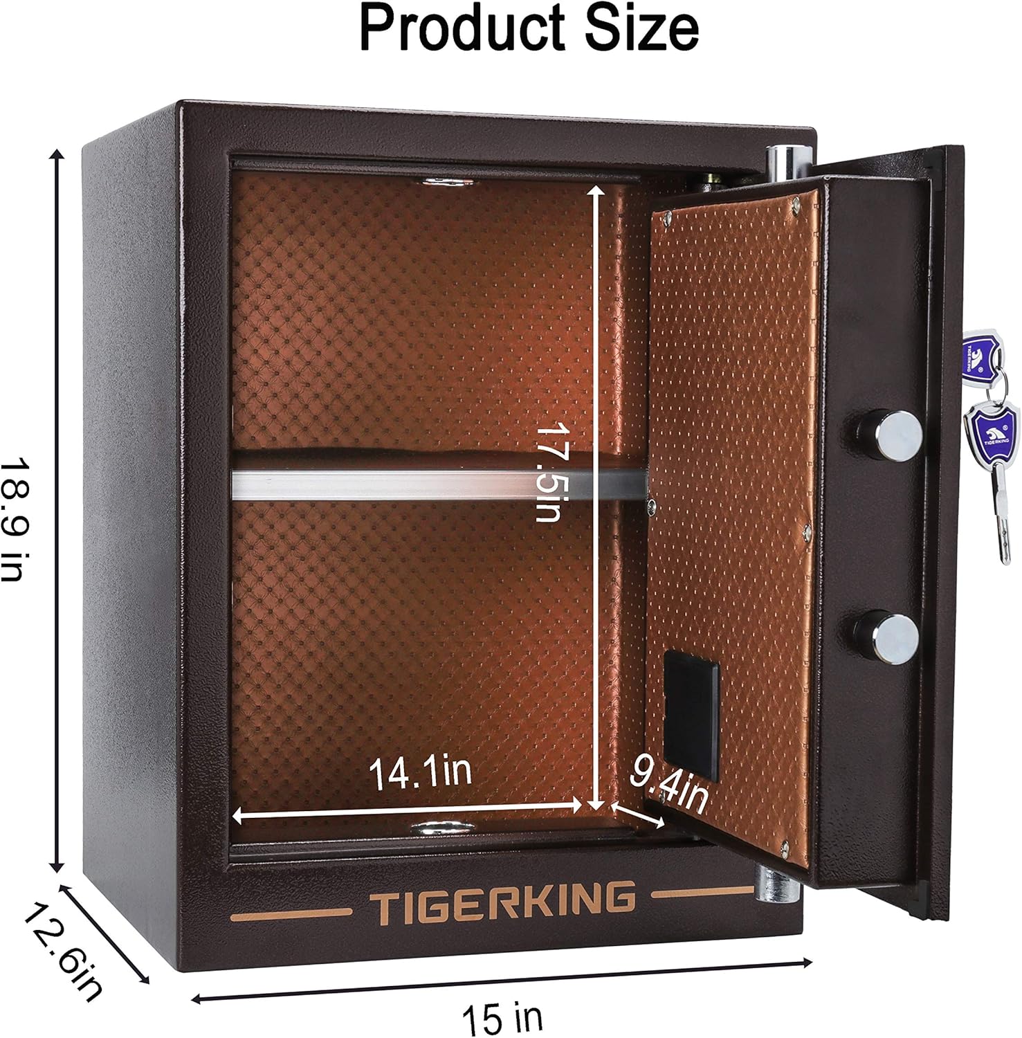 TIGERKING Digital Security Safe Box Solid Alloy Steel Construction Large Safe for Home Office Hotel 1. 34 Cubic Feet - - 