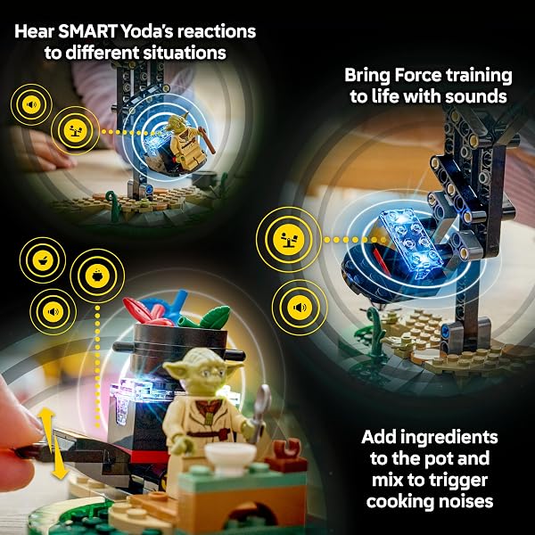 LEGO STAR WARS SMART PLAY: YODA’S HUT AND JEDI TRAINING – BUILDING TOY FOR ROLE PLAY – COMPATIBLE SET WITH 2 SMART TAGS AND 2 MINIFIGURES – GIFT FOR BOYS, GIRLS AND KIDS AGES 8+ – 75422