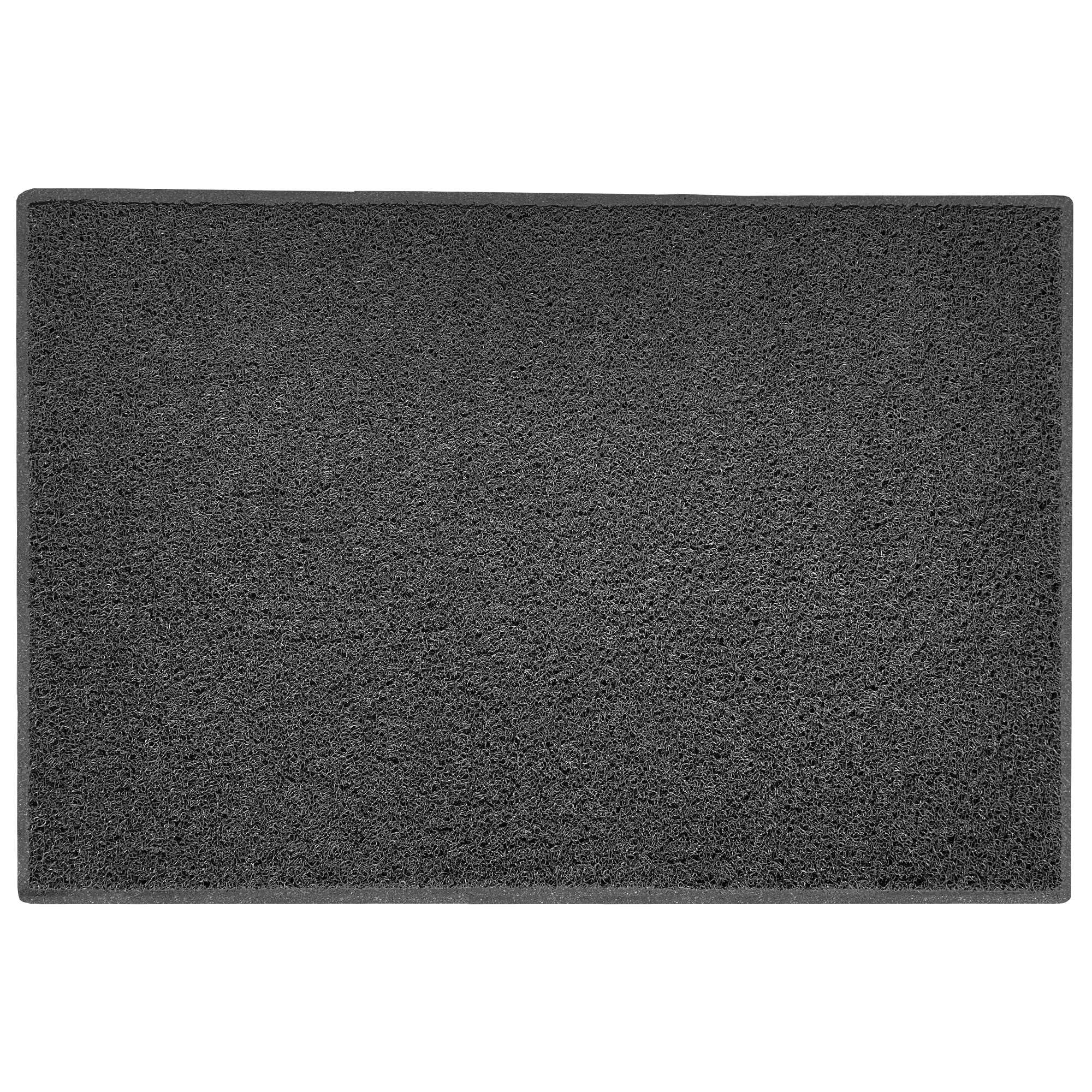 Nicoman Plain Door Mat Dirt Trapper PVC Spaghetti Mat Washable Quick Drying Barrier Doormat-Dark Grey (Watertight Rubber-Back)-X Large (120x80cm)