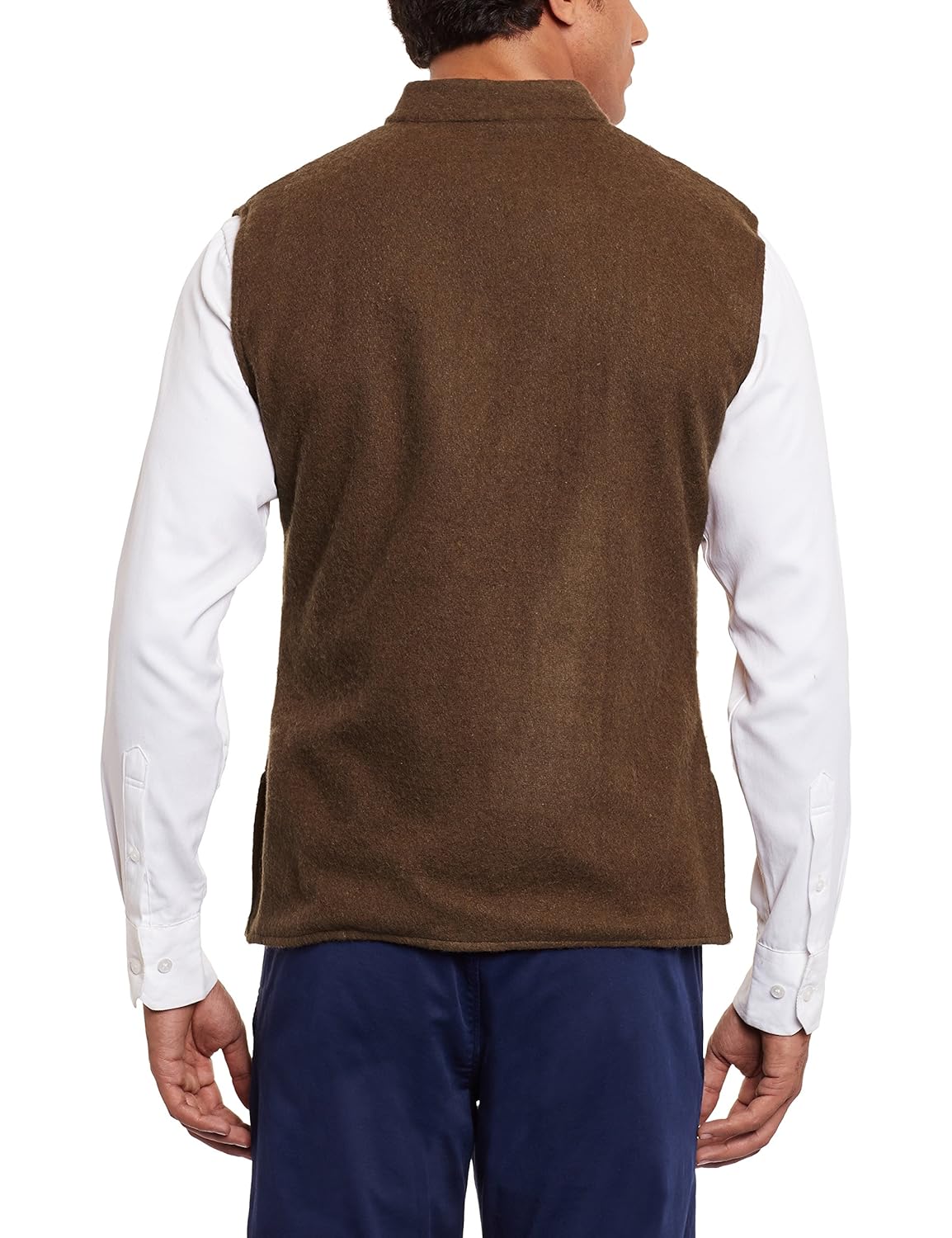 sobre estilo men's banded collar wool jacket