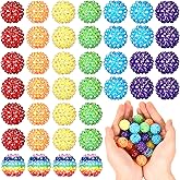 Loetere 40 Pcs 20 mm Rhinestone Beads Bulk Crystal Round Disco Ball Chunky Bubblegum Beads for Pens Bracelets Charms Craft European Style Jewelry Making Supplies Christmas(Rainbow)