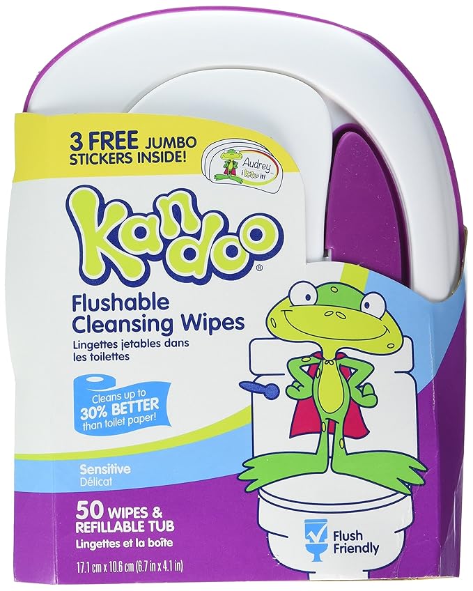 Kandoo Flushable Wipes for Babies and Kids Sensitive 50 Ct